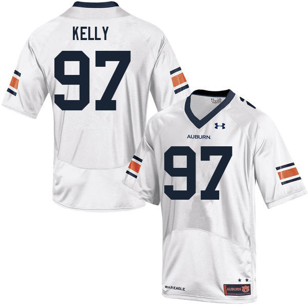 Men #97 Jackson Kelly Auburn Tigers College Football Jerseys Sale-White